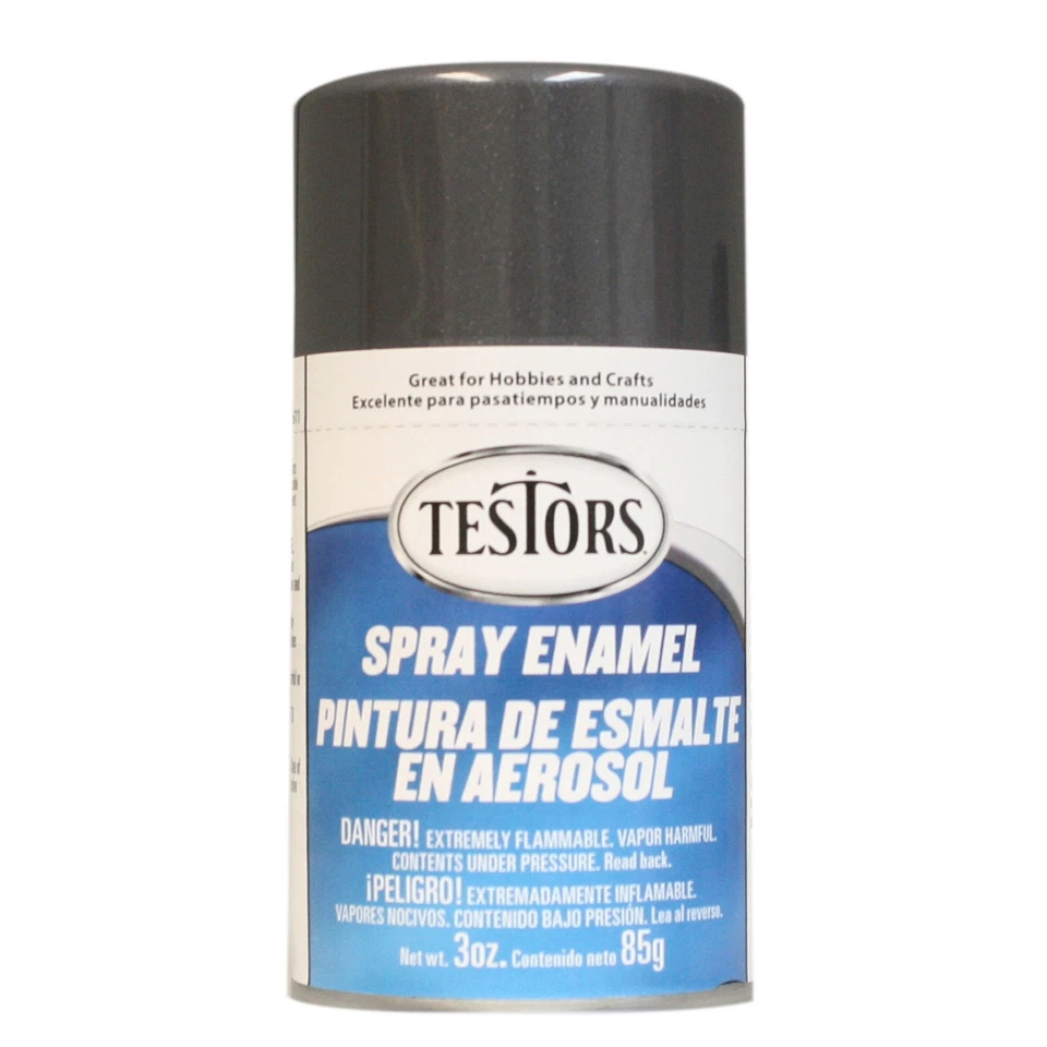 Tinta plástica Testor Corp. spray 3 oz esmalte cinza grafite metálico TES1253T - Imagem 1 de 1