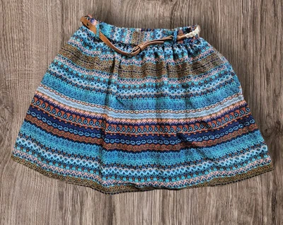 Falda patinadora para mujer talla pequeña, cinturón tejido, boho, hipster, azteca, vaquera, mini Foto 1 de 4