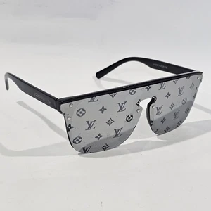 Louis Vuitton Sunglasses Black Monogram Shield LV2330 SCRATCHED USED SEE PHOTOS! - Picture 1 of 7