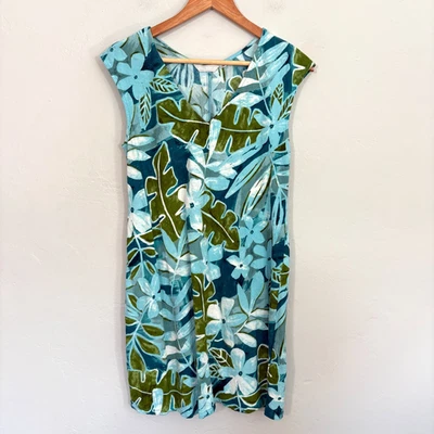 Jams World Honokaa Floral Dress Women Size Medium Blue Green Rayon - Image 1 of 4