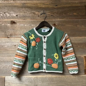 Vintage 90’s Hartstrings Herbst Pumpkin Thanksgiving Knit Sweater Sz 6X Cardigan Rare - Bild 1 von 9