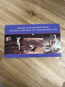 1989 Marshall Islands First Men On The Moon 5 $ Münze Stempelglanz - Bild 1 von 6
