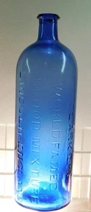 ROYAL COBALT BLUE "CLARK'S" World Famed BLOOD Mixture - Lincoln England c1900's - Picture 1 of 8