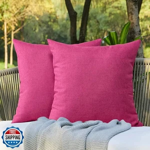 OTOSTAR Pack of 2 Outdoor Waterproof Throw Pillow Covers 18x18 Inch Garden De - Picture 1 of 5
