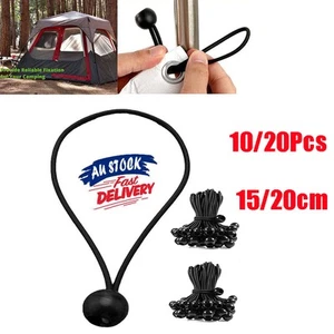 10/20x Elastic Ball Rope Bungee Cord Tarp Tie Down Strap Camping Tent Luggage AU - Picture 1 of 14