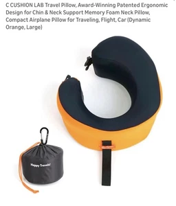 CUSHION LAB Travel Pillow,Award-Winning Patented Ergonomic Design for Chin-Neck - Picture 1 of 10