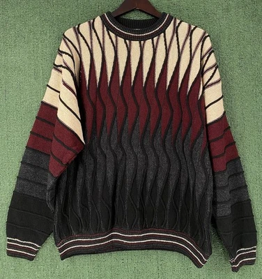 Suéter Tejido 3D Bachrach Vintage Años 90 Para Hombre Talla XL Hecho en EE. UU. Foto 1 de 4