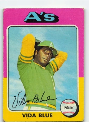 1975 Topps #510 Vida Blue - Oakland Athletics **Set Break** - Image 1 of 2