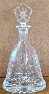 Vintage Etched Cut POLISH CRYSTAL Decanter Unique Design EXCELLENT Heavy - Picture 1 of 17