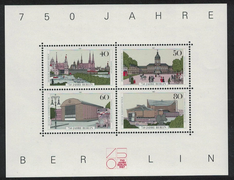 Berlin 750th Anniversary of Berlin Buildings MS 1987 MNH SG#MSB761 MI#Block 8 - Image 1 of 1