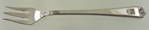 GEORGE II PLAIN 1914 SEAFOOD FORK BY BIRKS STERLING "DOMINION OF CANADA CREST" - Picture 1 of 4