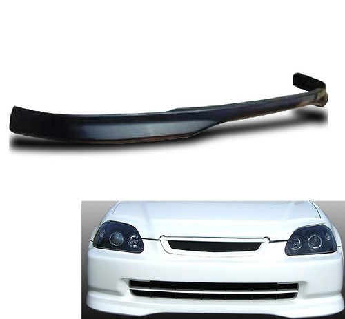 FOR 96 97 98 CIVIC 2 3 4 DOOR TYPE-R PU BLACK ADD-ON FRONT BUMPER LIP ...