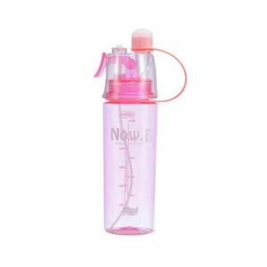 Portable Sports Water Bottle 600ml with Spray Straw Cool Drinks Cup Cycling UK - Picture 1 of 13