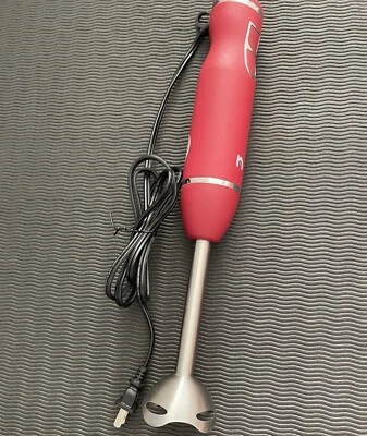 Immersion Hand Blender 2 Speed Stick Mixer - Stainless Steel - 300 Watts - Red - Image 1 of 4