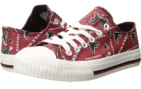 Foco Atlanta Falcons NFL Womens Tie Up Shoes sz 7 Low Top Canvas Sneakers Cover