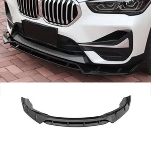 For BMW X1 F48 2016-2021 Front Bumper Lip Spoiler Bodykit Refit Carbon Fiber ABS - Picture 1 of 6