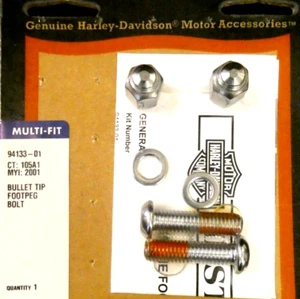 NEW HARLEY-DAVIDSON BULLET TIP FOOTPEG BOLT KIT OEM 94133-01 - Picture 1 of 3