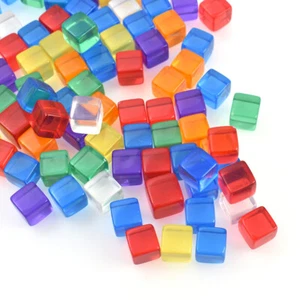 100 piezas de 8 mm de acrílico transparente cubo en blanco esquina cuadrada dados mesa juguetes de juego - Imagen 1 de 17