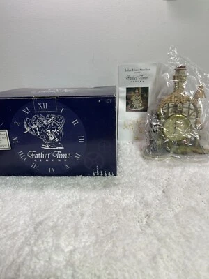 Father Time John Hine Studios Water Mill Cottage Desk Mantel Shelf Clock - Image 1 of 4