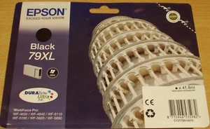 GENUINO EPSON 79XL Cartucho Negro ORIGINAL T7901 TORRE DE TINTA PISA - En caja 2022 - Imagen 1 de 2
