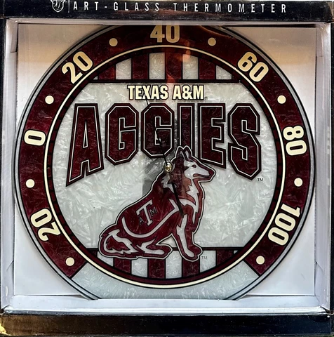 NCAA Glass Art Thermometer: Texas A&M, Texas Longhorns, Tennessee Vols Cover