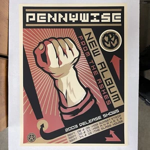 Póster de concierto de punk rock Pennywise Band Obey Shepard Fairey From the Ashes CD - Imagen 1 de 4
