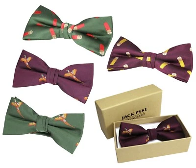 Jack Pyke Shooters Bow Tie Mens Dickie Ties Shotgun Cartridge & Pheasant Design - Image 1 of 2