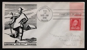 #865 2c John Greenleaf Whittier, 1st N.R. Brown-Sealed Flap **ANY 5=FREE SHIP** - Picture 1 of 1