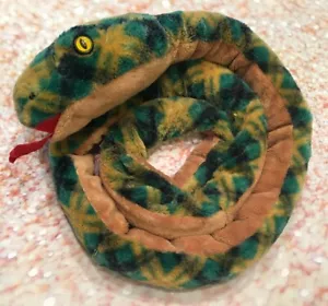 Wishpets Wish Pets 2006 Macewan Snake Plush Stuffed Animal Green Brown 60” - Picture 1 of 4