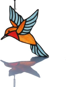 Stained Glass Bird Window Hanging Sun Catcher,Bird Decoration for Living Room Ki - Picture 1 of 6