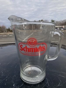 Vintage Schmidts Beer Glass Pitcher Bar Ware 11” EXC Breweriana - Picture 1 of 2