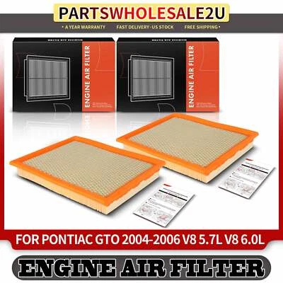 New 2Pcs Front Engine Air Filter for Pontiac GTO 2004 2005-2006 V8 5.7L V8 6.0L - Image 1 of 4