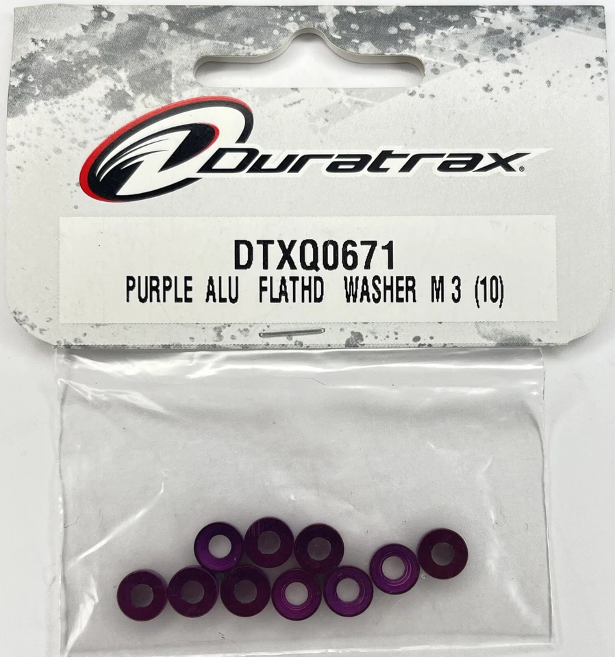 Duratrax M3 Purple Anodyized Aluminum Flathead Washer (10) DTXQ0671 Metric NEW - Image 1 of 1