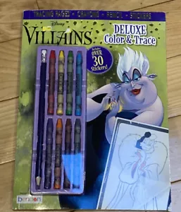 Disney Villains Deluxe Libro di Attività a Colori e Tracce con Pastelli - Foto 1 di 4