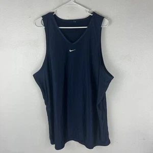 Men's Vintage 90s Nike Dazzle Shiny Tank Basketball Jersey Blue XL Center Swoosh - Picture 1 of 6