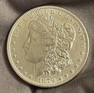 1879 AU/UNC MORGAN SILVER DOLLAR 90% $1 COIN US - Picture 1 of 6