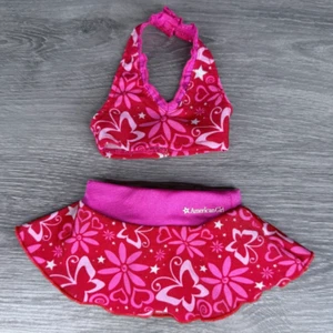 American Girl Doll Berry Skirtini Butterfly Halter Top and Skirt Swimsuit - Picture 1 of 10