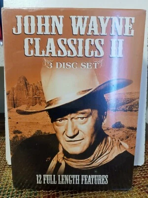 John Wayne Classics II 3 Disc Set (DVD, 2008) 12 Movies NEW, Sealed - Image 1 of 4