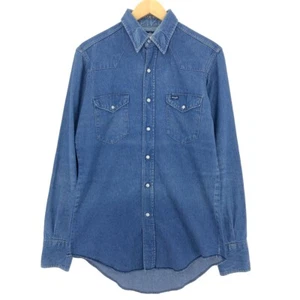 80's Wrangler Long Sleeve Denim Western Shirt Men's M /eaa447597 - Picture 1 of 14