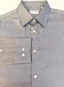TIGER OF SWEDEN Shirt Mens EU43 US17 Slim Fit Farrell X Button Up Gray Preppy - Picture 1 of 12