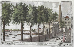 Antique Colour Engraving "Stairs at York Buildings London" 1784 - Picture 1 of 1