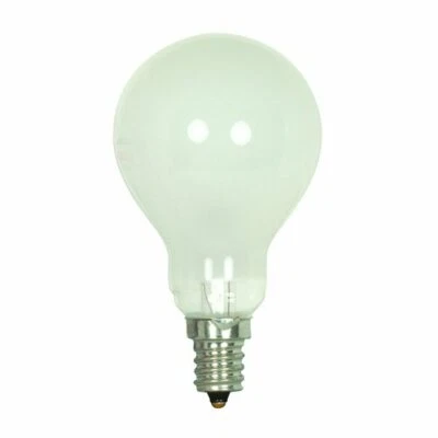 Satco S4161 130V Candelabra Base 40-Watt A15 Light Bulb, Frosted - Image 1 of 3