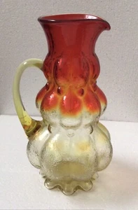 Brotcher vetro soffiato a mano vintage Kanawha amberina vetro crepitio spettacolare - Foto 1 di 7