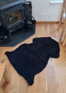 Original weicher Luxus medizinischer Lammfellteppich Bettwunden Buggy Futter schwarz - Bild 1 von 2