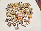 78 Misc Pieces of VTG Brass / Alum Light Socket Lamp Parts (1024)