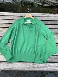Brandneu mit Etikett Joules Damenpullover Mia grün Pointelle mit offenem Kragen Größe UK18 - Bild 1 von 6