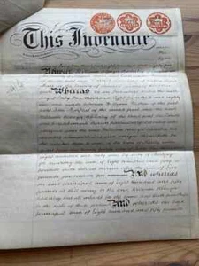 Victorian Pergament Indenture: 1885 Adderley & Sweeting Blantyre St Florence Staffs - Bild 1 von 7
