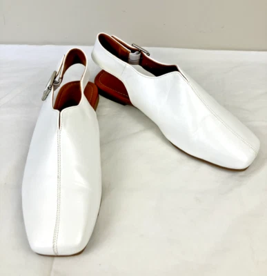 Mujer Talla 8.5 Puntera Cuadrada Plana con Hebilla Correa Cierre Punta Cuero Foto 1 de 4