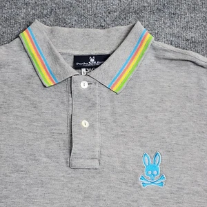 Psycho Bunny Uomo Grigio Punta Golf Performance Polo Pima Taglia 5 - Foto 1 di 13