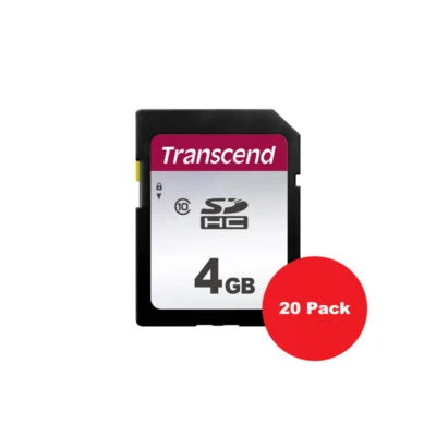 20 Pcs Transcend SDHC 4GB Class 10 Memory Card for Canon Nikon Fuji Olympus   - Image 1 of 3